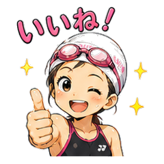 水泳女子スタンプ24